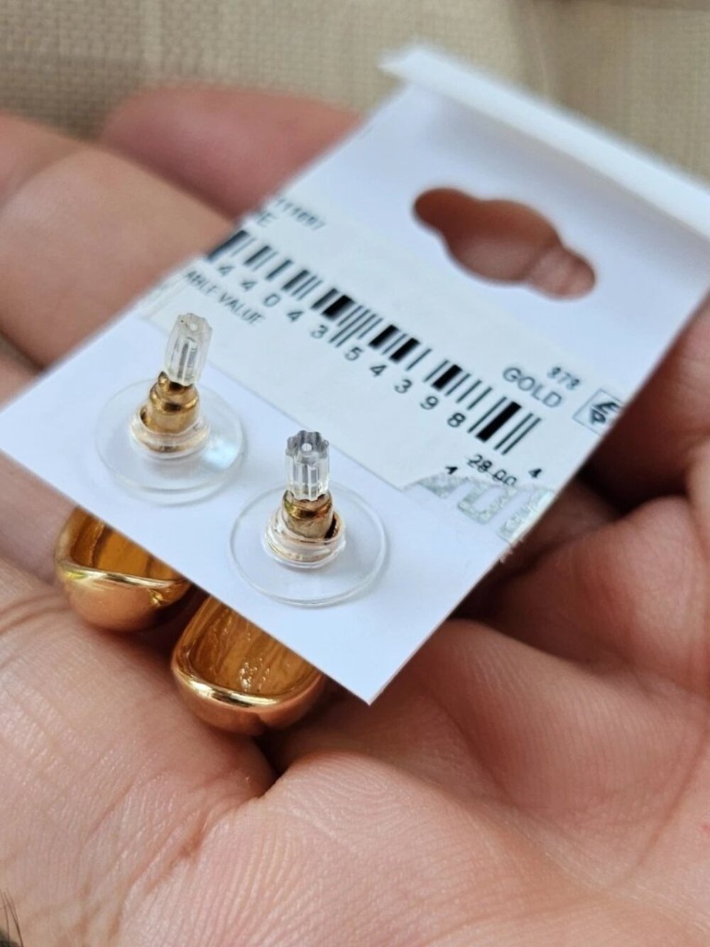 Natasha Women Earrings Gold Tone Stud Fashion Jewelry Crystal Centered NWT $28 - Picture 8 of 11